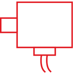 红色插头，插座和终端块图标